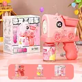 Automatic pink dinosaur engineering vehicle bubble gun toy for kids with bubble solution - Dinosaur Engineer Vehicle Pink (Boxed)
