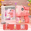 Pistolet à bulles automatique en forme de véhicule de dinosaure rose pour enfants - Véhicule de Chantier Dinosaure Rose (Boîte)