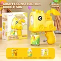 Pistolet à bulles électrique girafe excavatrice jaune citron pour jeunes enfants - Véhicule de Chantier Girafe Jaune (Boîte)