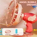 Pistolet à bulles électrique ailes d'ange avec recharge 230ml pour enfants - Ailes d'Ange Bulle Dans La Bulle Rose