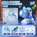 Machine à bulles licorne bleue automatique avec batterie rechargeable et solution - Style Licorne Bleue (Batterie au Lithium)