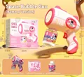 Automatic electric space bubble gun toy for kids with bubble solution and gift box - Good Luck 10-Hole Pink