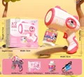 Pink space themed bubble gun toy set including bubble solution and rechargeable battery - Good Luck 10-Hole Pink (Lithium Battery)