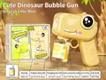 Handheld yellow dinosaur electric bubble gun toy for kids with box and solution - Cute Dinosaur Yellow (Color Box)