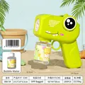 Cute green dinosaur automatic bubble gun toy for kids with bubble solution refill - Cute Dinosaur Green (Opp Bag)