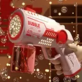 Automatic handheld 10-hole bubble gun toy with colorful lights for children's fun - Wedding 10-Hole Bubble Gun Red