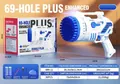Pistolet à bulles électrique portatif à 69 trous en blanc et bleu avec accessoires - Pistolet à Bulles 69 Trous Bleu