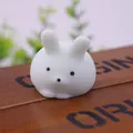 Adorable white rabbit mochi squishy toy made of soft TPR material for stress relief and fun - Chubby Green Rabbit