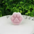 Juguete antiestrés squishy con forma de pata de gato rosa y blanco de TPR suave - Blanco con cara rosa (pata de gato)
