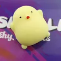 Cute yellow bird TPR squishy stress relief toy with soft texture - Chubby Laying Chicken