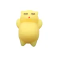 Yellow cat-shaped TPR squishy toy for stress relief, soft animal squeeze toy for sensory play - Yellow Cat