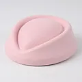 Elegante cappello pillbox in feltro di lana rosa per hostess e spettacoli teatrali - Cappello da Hostess (Semplice) / Rosa