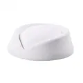 Elegant white woolen flight attendant pillbox hat for women stage performance and hotel - Air Hostess Hat (Plain) / White