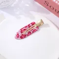Rosa Haarklammer mit Leopardenmuster aus Acetat für Damen-Haarstyling - Rosa