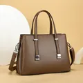 Elegante borsa tote marrone in finta pelle con manici e tracolla rimovibile da donna. - 30*13*21cm / Marrone Caffè
