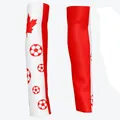 Canada flag cooling arm sleeves with soccer ball pattern for outdoor sun protection - One Size / Canada Style