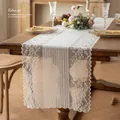 French style white lace table runner with hollow floral pattern for dining table decor - 45x30 (Placemat) / Bella White