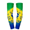 Brazil national flag soccer theme sunscreen ice silk arm sleeves for outdoor sports - One Size / Brazil Style