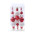 Adornos de bolas de Navidad en forma de calabaza rojos y blancos en caja transparente. - Calabaza Roja Mate