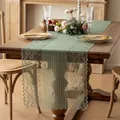 Elegant French hollow-out lace table runner in Bella Green for dining table decor - 45x30 (Placemat) / Bella Green