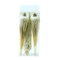 Elegant gold and white glitter star Christmas icicle ornaments for festive tree decoration - Glossy Gold Icicle