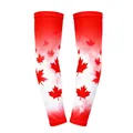 Breathable sun protection cooling arm sleeves with Canada flag maple leaf design - One Size / Canada