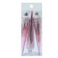 Set of three pink glitter icicle Christmas tree ornaments for festive holiday decoration - Glossy Pink Icicle