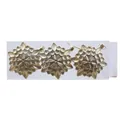 Set of three sparkling gold snowflake Christmas tree ornaments in clear packaging - Snowflake Gold
