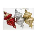Set of red, silver, and gold Christmas finial ornaments in a clear box display - Mixed Color Fat Gourd