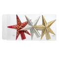 Christmas tree star toppers in glittery red silver and gold color combination - Tree Top Star Mixed Color