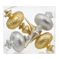 Elegant gold and silver Christmas gourd and finial ornaments set in clear box packaging - Large Water Drop Gold Silver