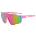 Occhiali da sole sportivi da ciclismo per bambini con montatura rosa e lenti rainbow - Montatura Rosa Specchio Rosso