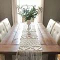 Chemin de table en macramé boho avec franges pour mariage - 35*180cm / Beige Style 2 (7008)