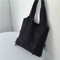 Elegant black lace tote bag featuring exquisite butterfly embroidery and large capacity - Dark Butterfly Embroidery Canvas Bag