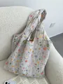 Elegant light blue floral embroidered lace tote bag for women casual daily outfit - Embroidered Floral Light Blue