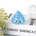 Cute blue glitter poop squishy toy for stress relief with sparkly maltose filling - Blue