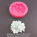Plumeria and gardenia flower silicone mold for fondant chocolate and resin crafts - 3-Petal Frangipani / Pink