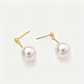 Elegant gold-plated S925 sterling silver pearl drop earrings for women - 925 Silver / 12mm Artificial Pearl / Gold-12mm/5-Section Long Chain (F4397)