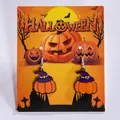 Halloween pumpkin and purple witch hat drop earrings on a themed decorative backing card - Purple Hat Pumpkin Style