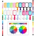 Hollowed out grid massage hairbrush available in various vibrant gradient colors for styling - Random Color