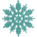 Sparkling teal blue glitter snowflake ornament 10cm for festive Christmas tree decor - 10CM-6g (With Rope) / Teal Blue