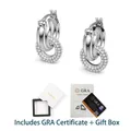 Elegante S925 zilveren moissanite oorbellen met GRA-certificaat en luxe geschenkdoos - 1.2mm / Dubbele Ring Moissaniet Oorbellen + GRA-Certificaat + Ladebox