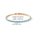 Elegantes 18k vergoldetes Türkis-Gliederarmband mit 17cm Länge und 3,5g Gewicht - Vertikaler Dichter Türkis-Stil / 2.5*5mm / Gold