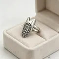 Unique silver-tone fingernail ring with shimmering zircon pavé for women, SKU variant. - Luxury Pave Armor Nail Ring (12130)