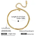 18K gold plated stainless steel fine double layer anklet for women fashion jewelry accessory - Double Layer Slim Snake Chain (JDA0301301)