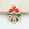 Ciondolo ghirlanda di Natale in lega smaltata con fiocco rosso, 2,75 cm per 2,1 cm - Grande Ghirlanda