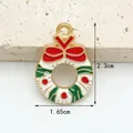 Ciondolo ghirlanda di Natale in lega per creazione gioielli fai da te 2,3x1,65cm - Piccola Ghirlanda