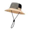 Cappello a secchiello traspirante ad asciugatura rapida con tesa larga e cinturino - Cachi