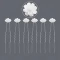 Elegant white flower U-shaped hairpins set for wedding bridal bun hair accessories - Photo Princess Versatile Style (HS-J6468)