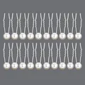 Elegant set of 20 white pearl U-shaped hair pins for wedding bridal hairstyles - Pearl Girl Commute Style (HS-J5837)